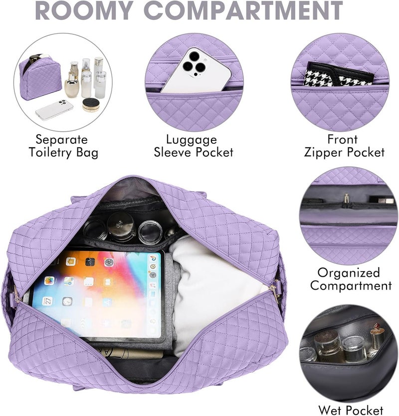 LUOCIP Travel Duffel Bags for Women with Shoe Compartment, Weekender Overnight Bag with Wet Pocket & Toiletry Bag, Carry On Personal Item Bag, Travel Tote Gym Bag, Hospital Bags for Labor and Delivery - Image 4